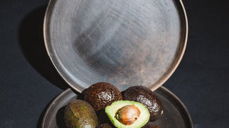 handmade barro negro plates from oaxaca with avocados
