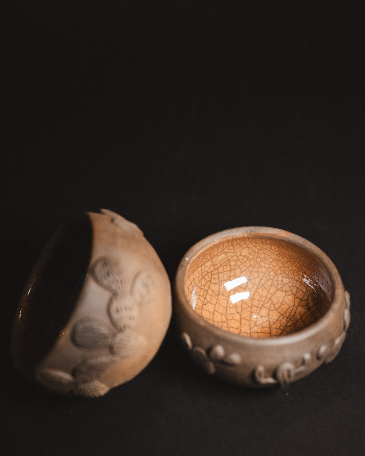 atzompa oaxaca black clay cactus bowls
