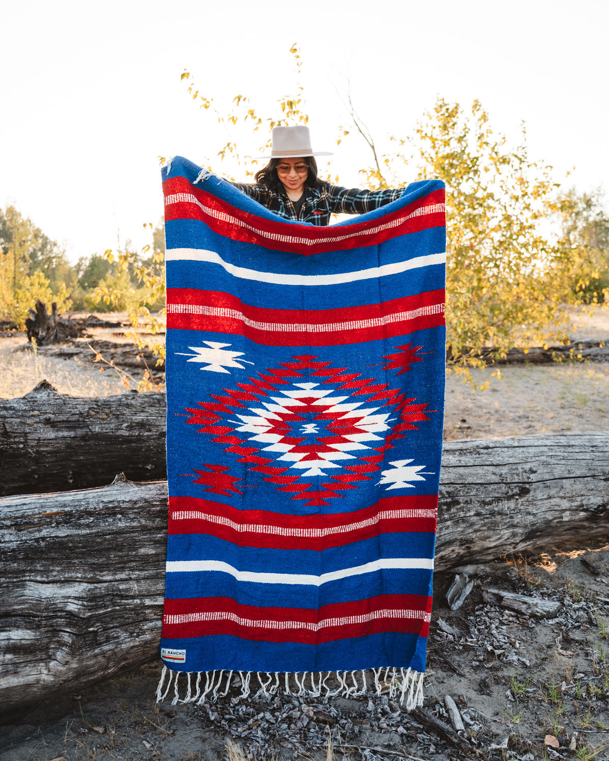 Buffalo Bills colored handwoven mexican blanket