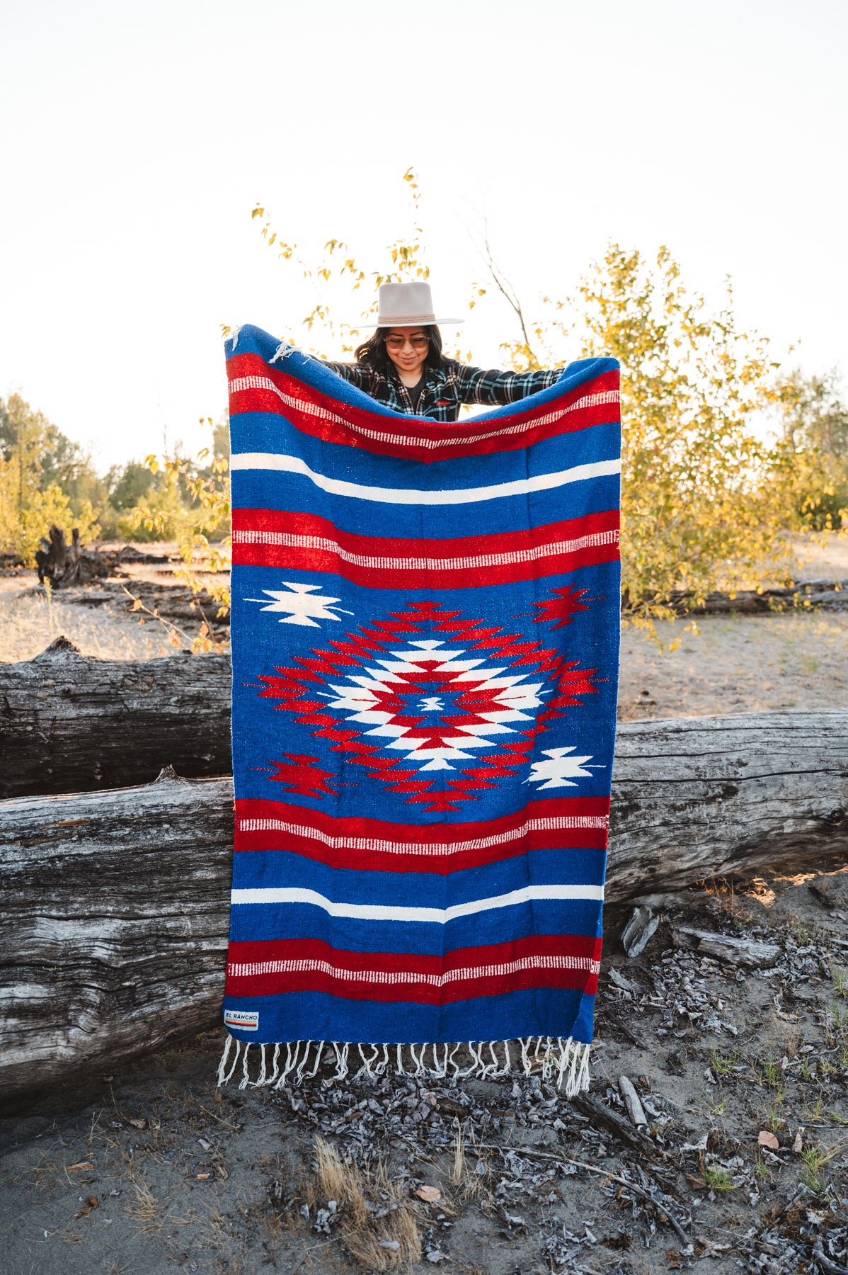 Buffalo Bills colored handwoven mexican blanket