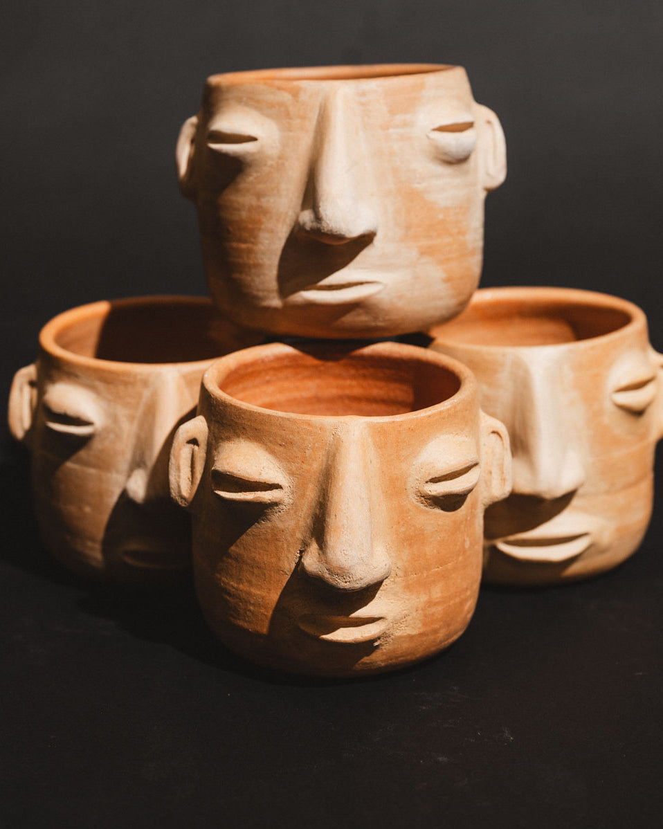 Handmade clay coffee cups from Oaxaca