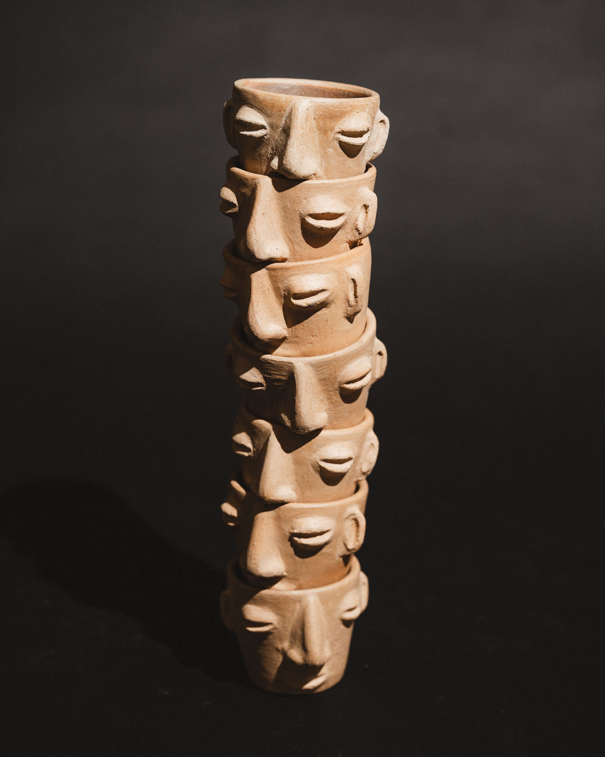 Handmade clay carita mezcalero cups from Oaxaca