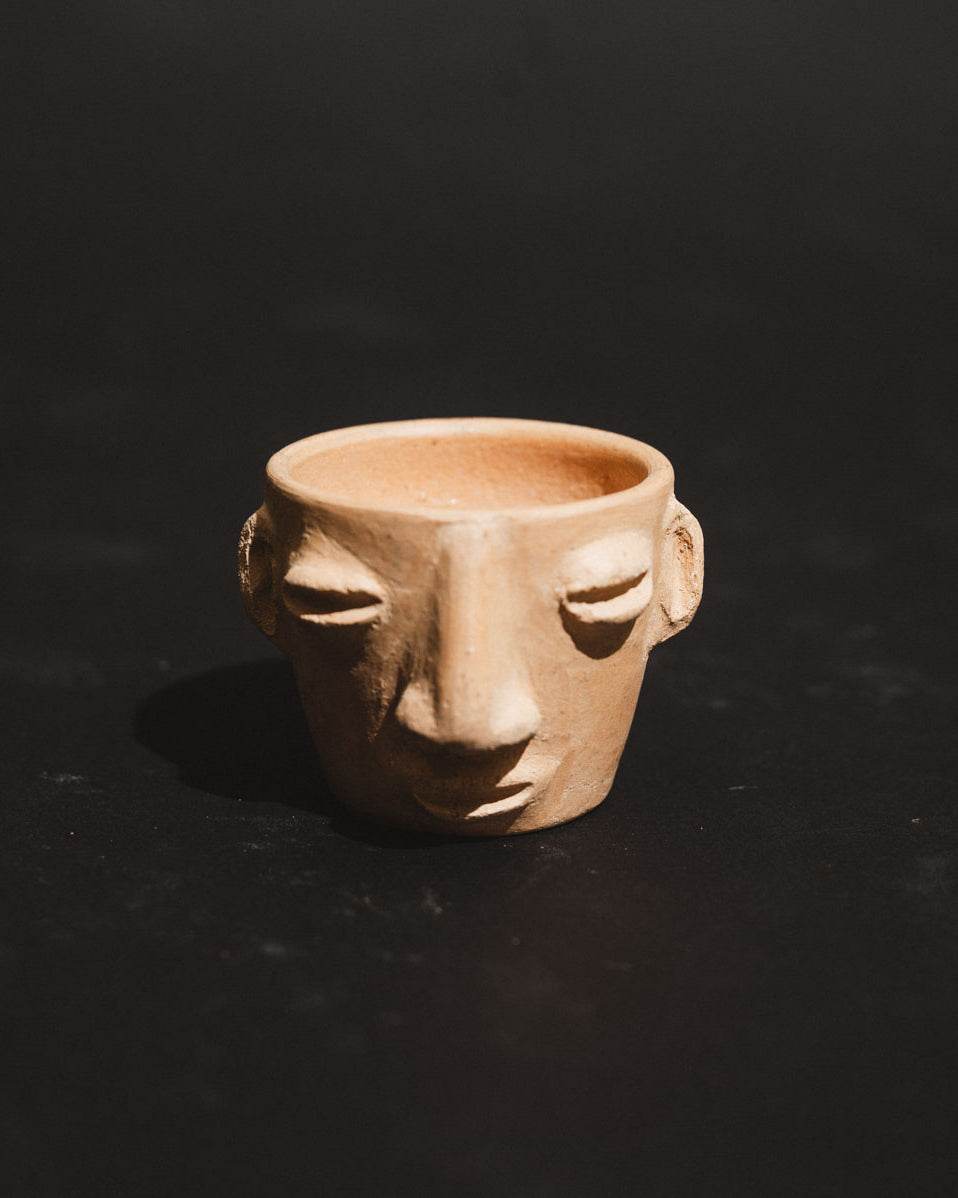 Handmade clay carita mezcalero cups from Oaxaca