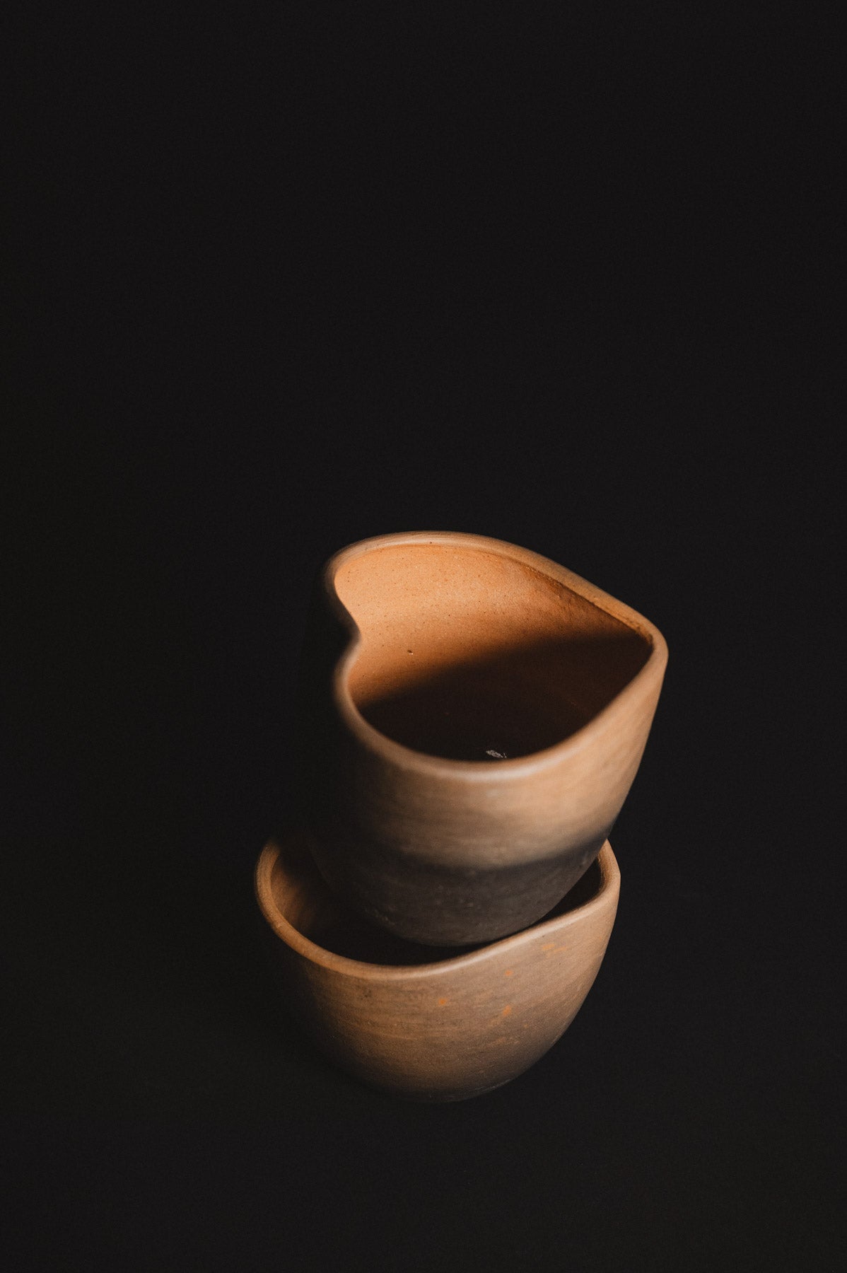 Heart shaped ceramic coffee cup