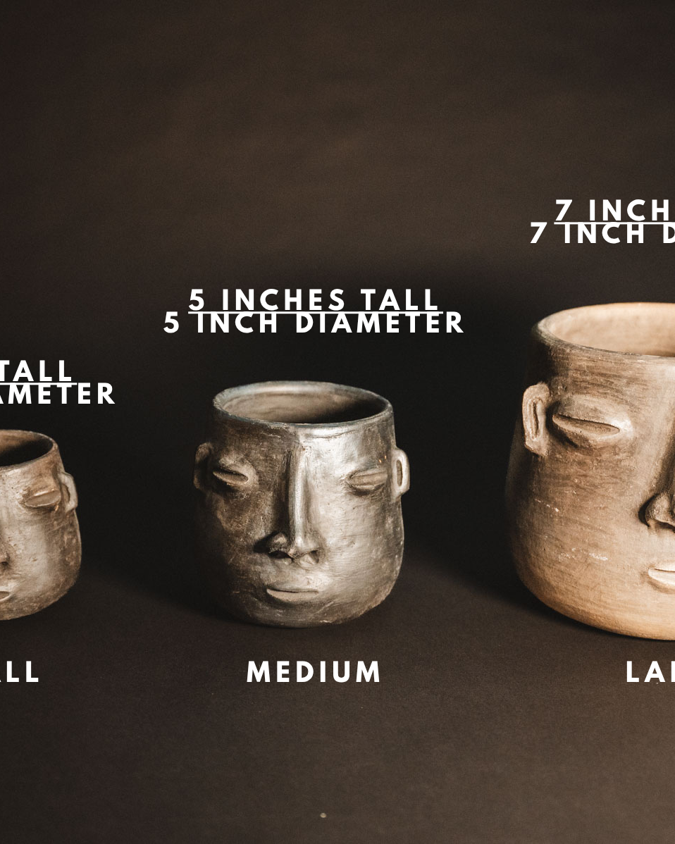 Handmade Oaxacan planter size chart