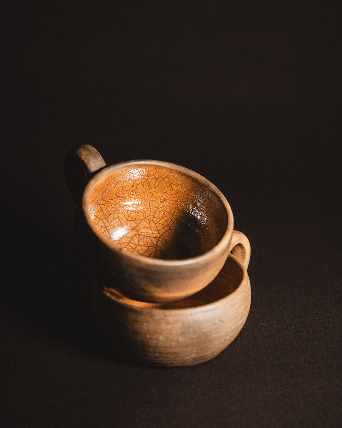 Glazed handmade oaxacan clay cappuccino mugs