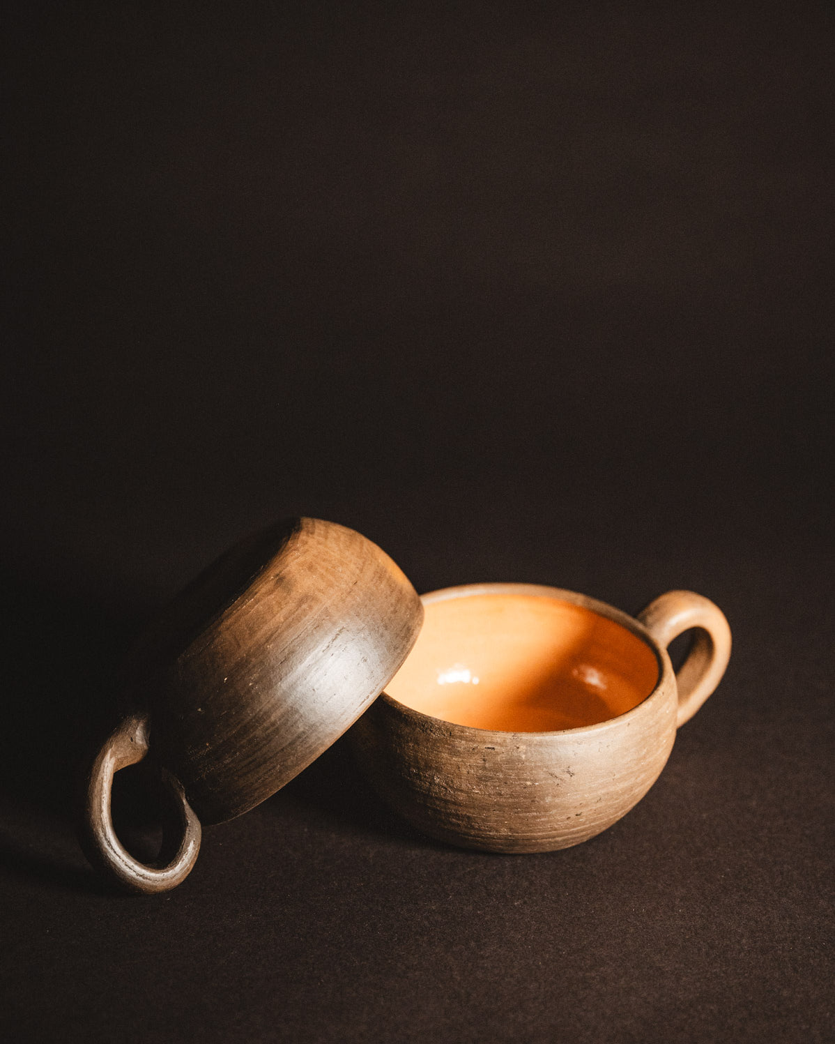 Glazed handmade oaxacan clay cappuccino mugs