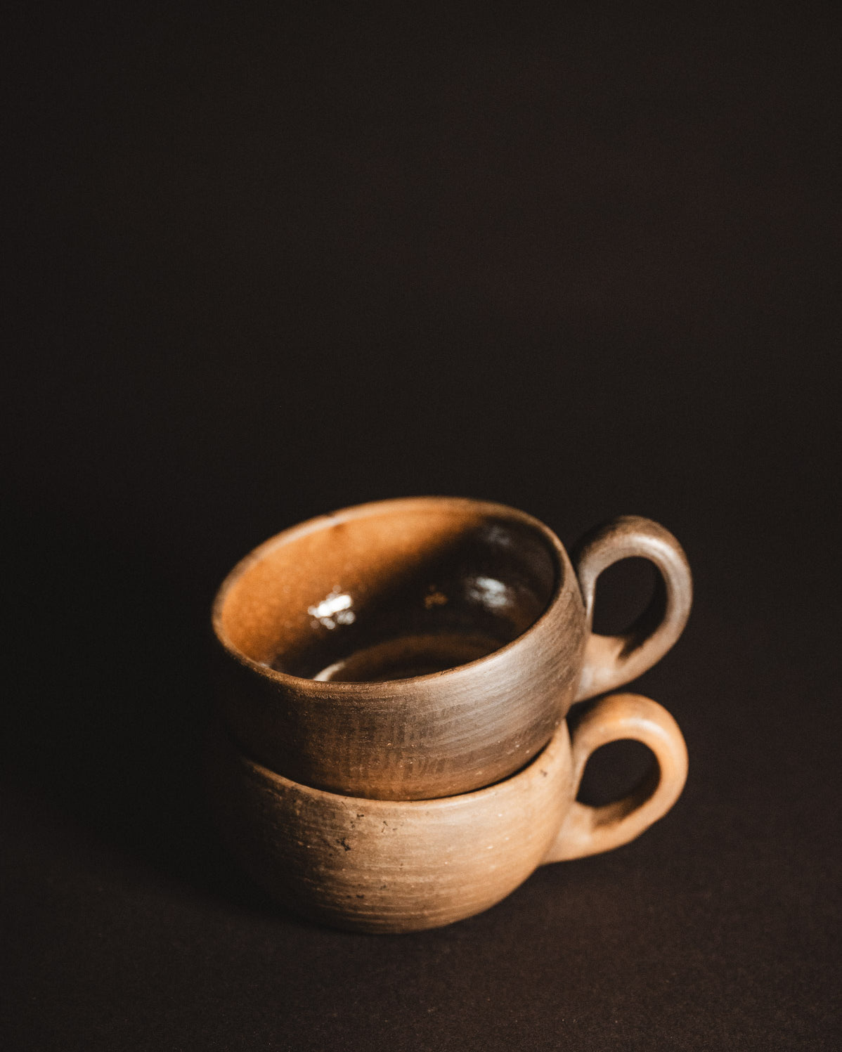 Glazed handmade oaxacan clay cappuccino mugs
