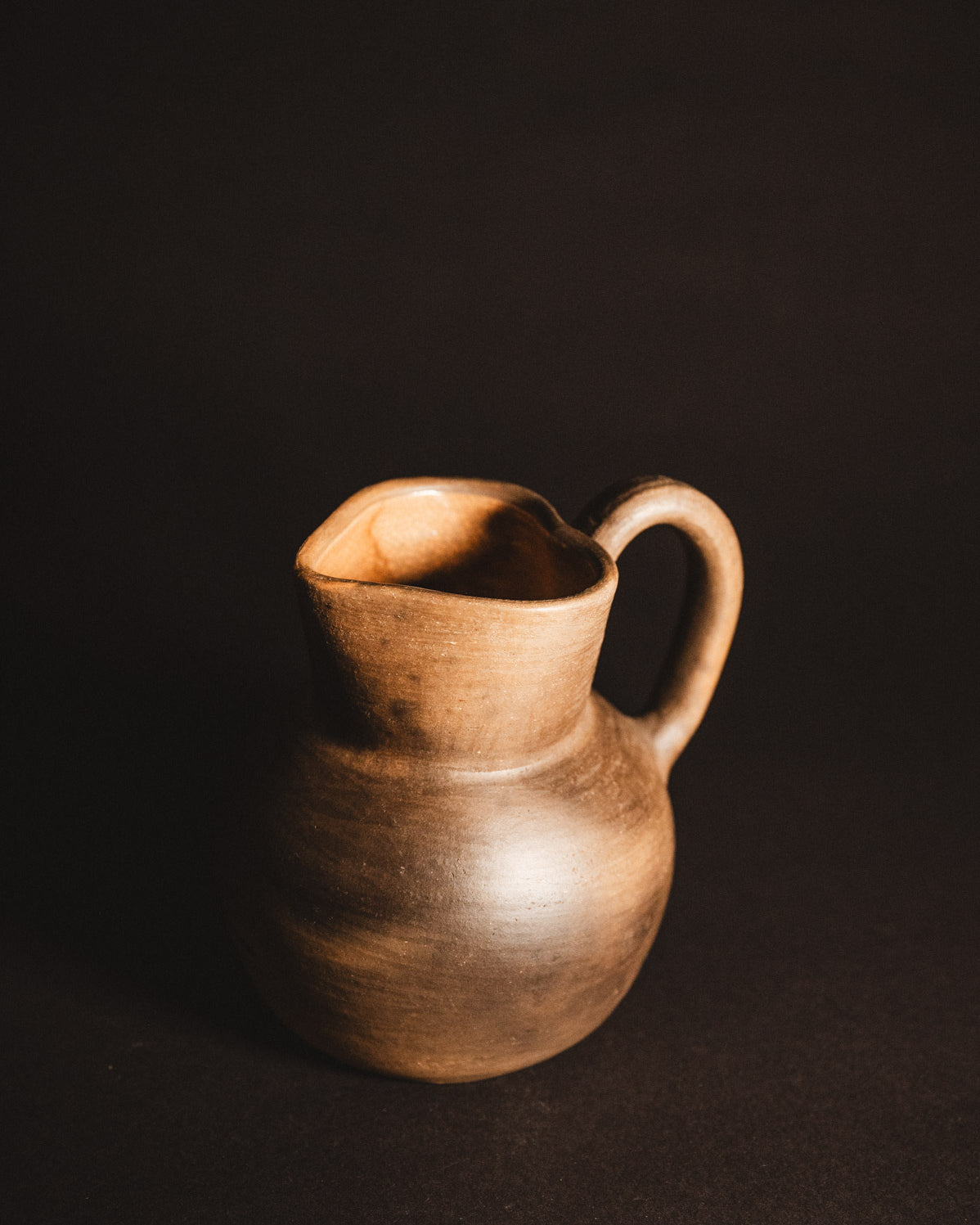 Large Oaxacan Smokey clay heart shaped pitcher