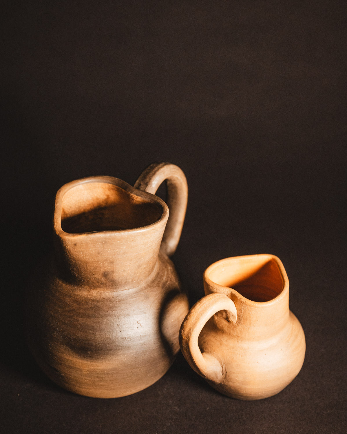 Large Oaxacan Smokey clay heart shaped pitcher