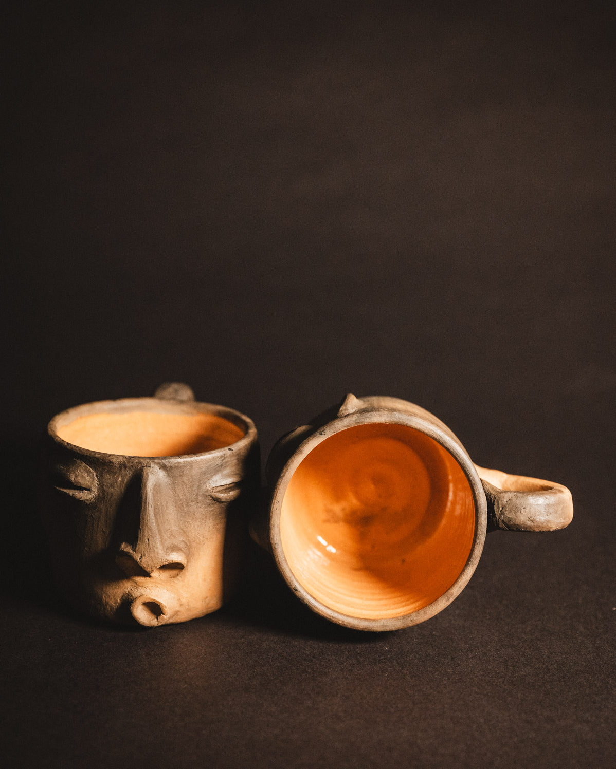 Handmade Oaxacan Coffee mugs with whistling faces