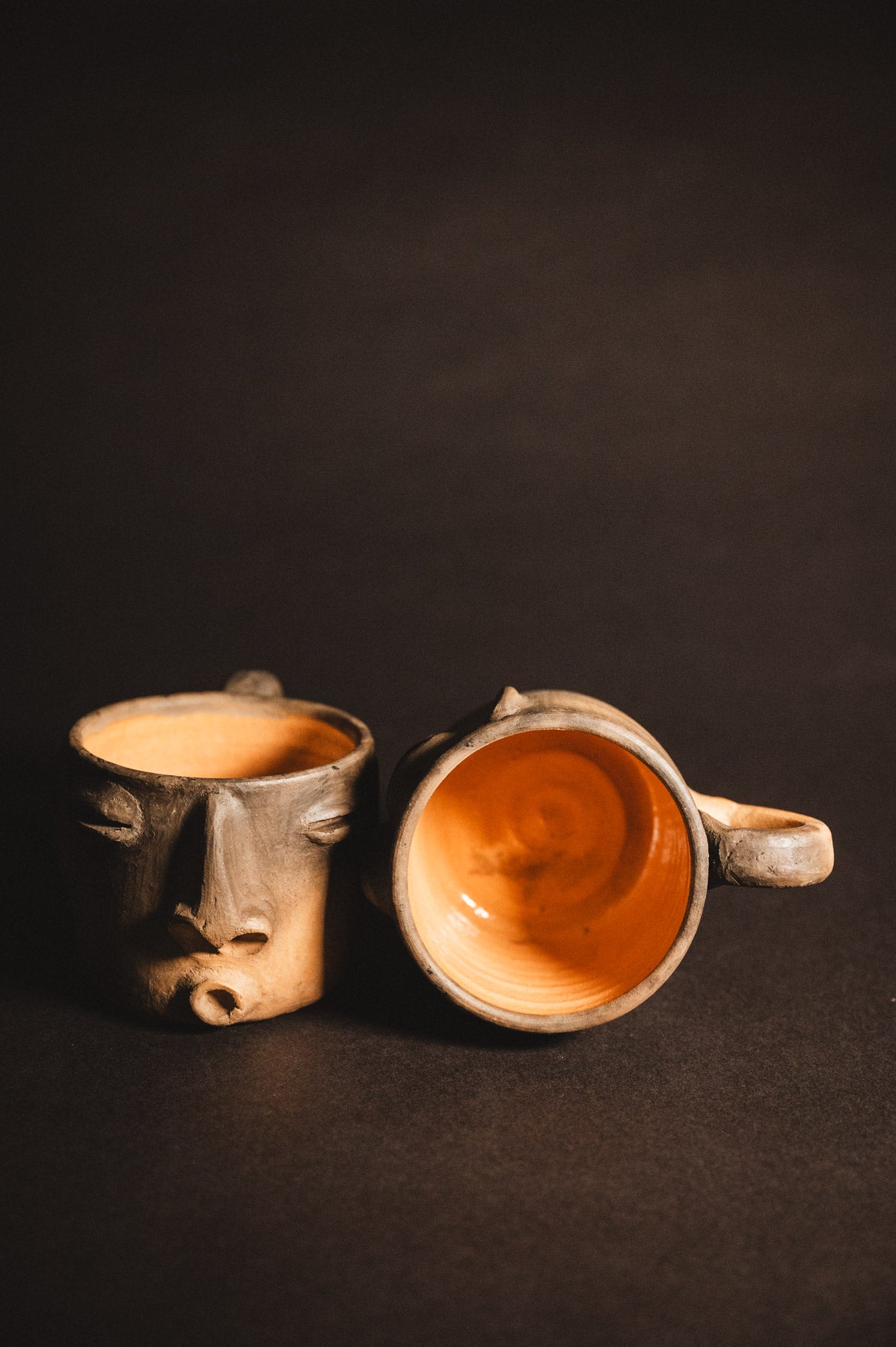 Handmade Oaxacan Coffee mugs with whistling faces