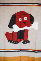 Handwoven Mexican Dog blanket in modern industrial setting