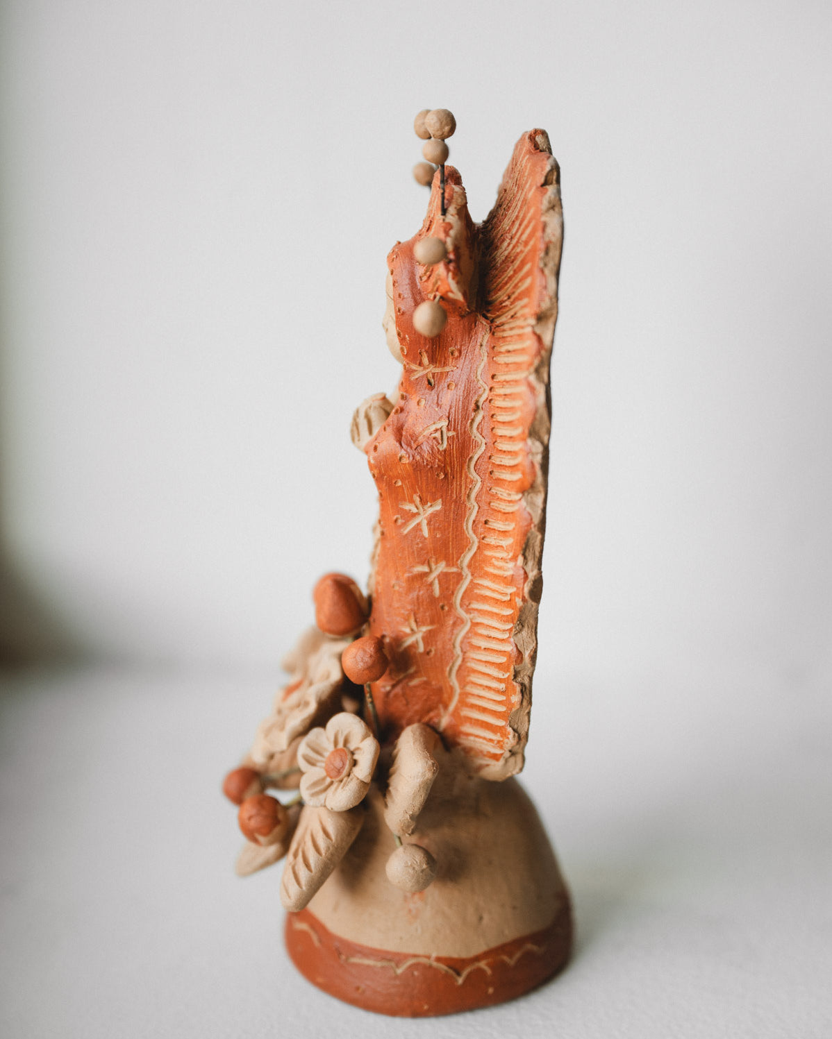 Ceramic Handmade Oaxacan barro virgencita figurine