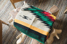 folded diamond patter mexican blanket