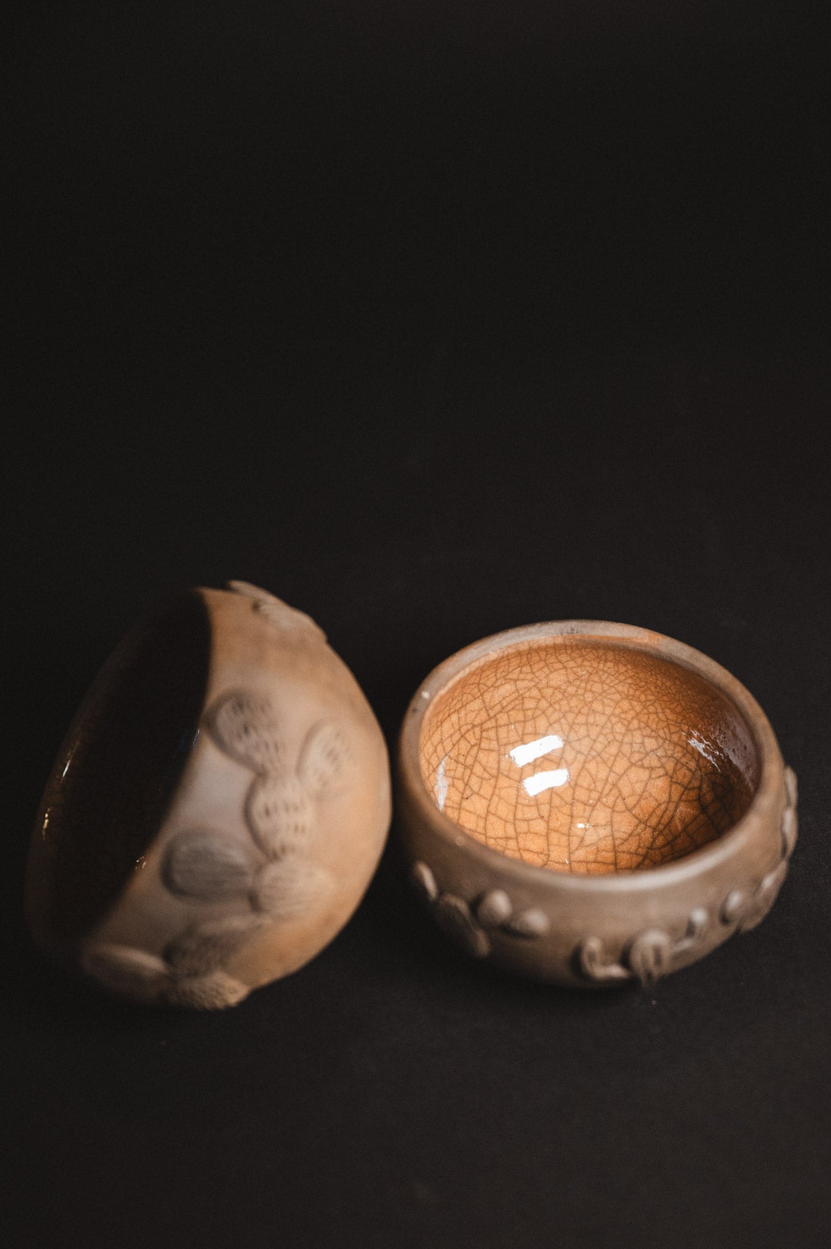 atzompa oaxaca black clay cactus bowls