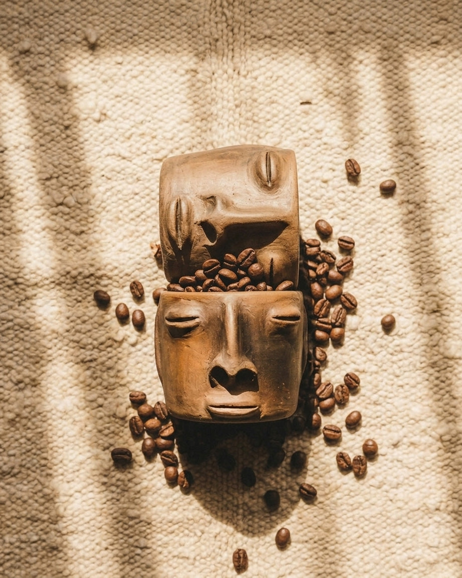 barro negro face coffee cup from oaxaca