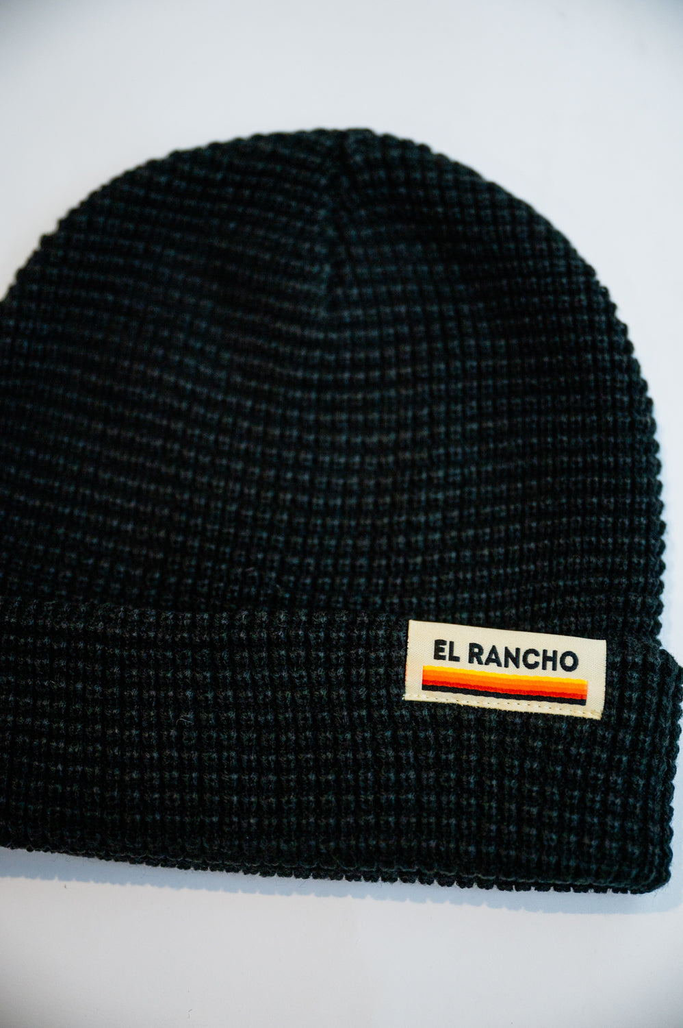 Black waffle beanie