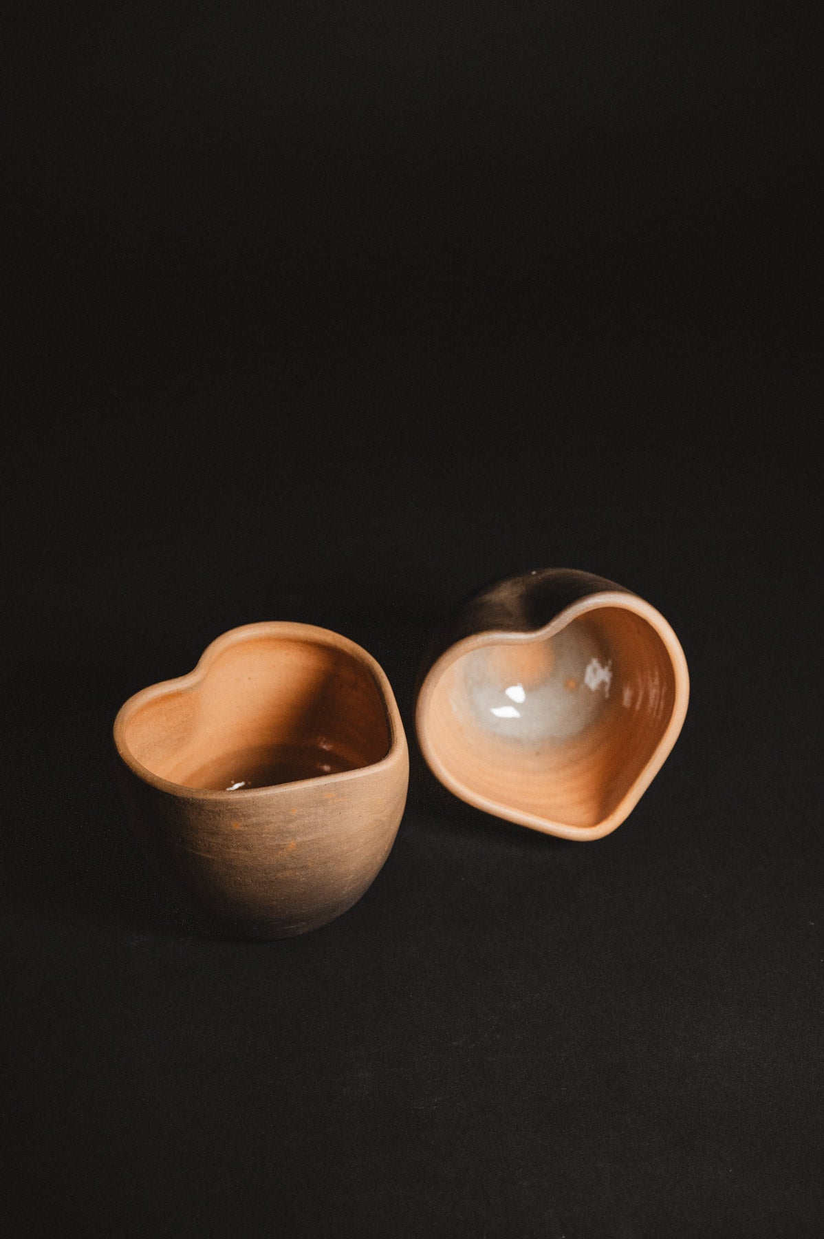 Heart shaped ceramic coffee cup