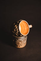 Glazed handmade oaxacan clay flower mugs