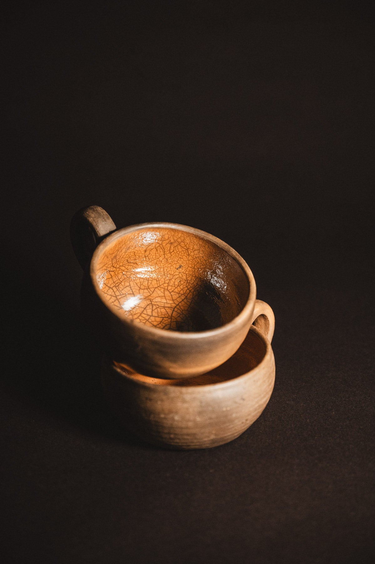 Glazed handmade oaxacan clay cappuccino mugs