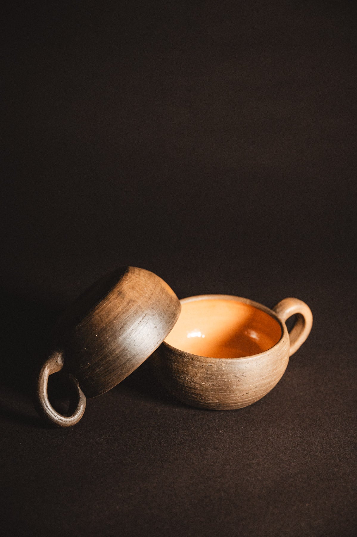 Glazed handmade oaxacan clay cappuccino mugs