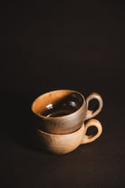 Glazed handmade oaxacan clay cappuccino mugs