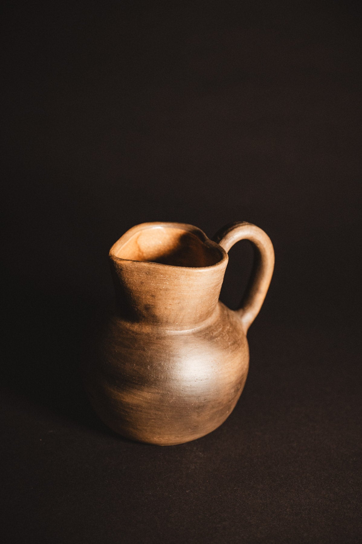 Large Oaxacan Smokey clay heart shaped pitcher