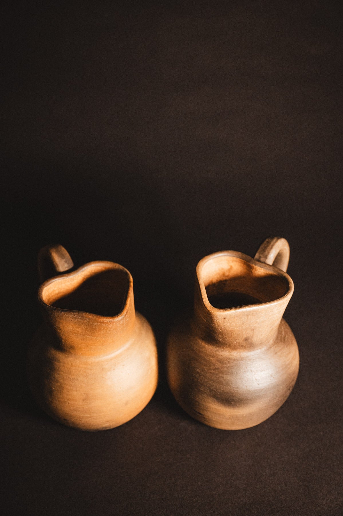 Large Oaxacan Smokey clay heart shaped pitcher