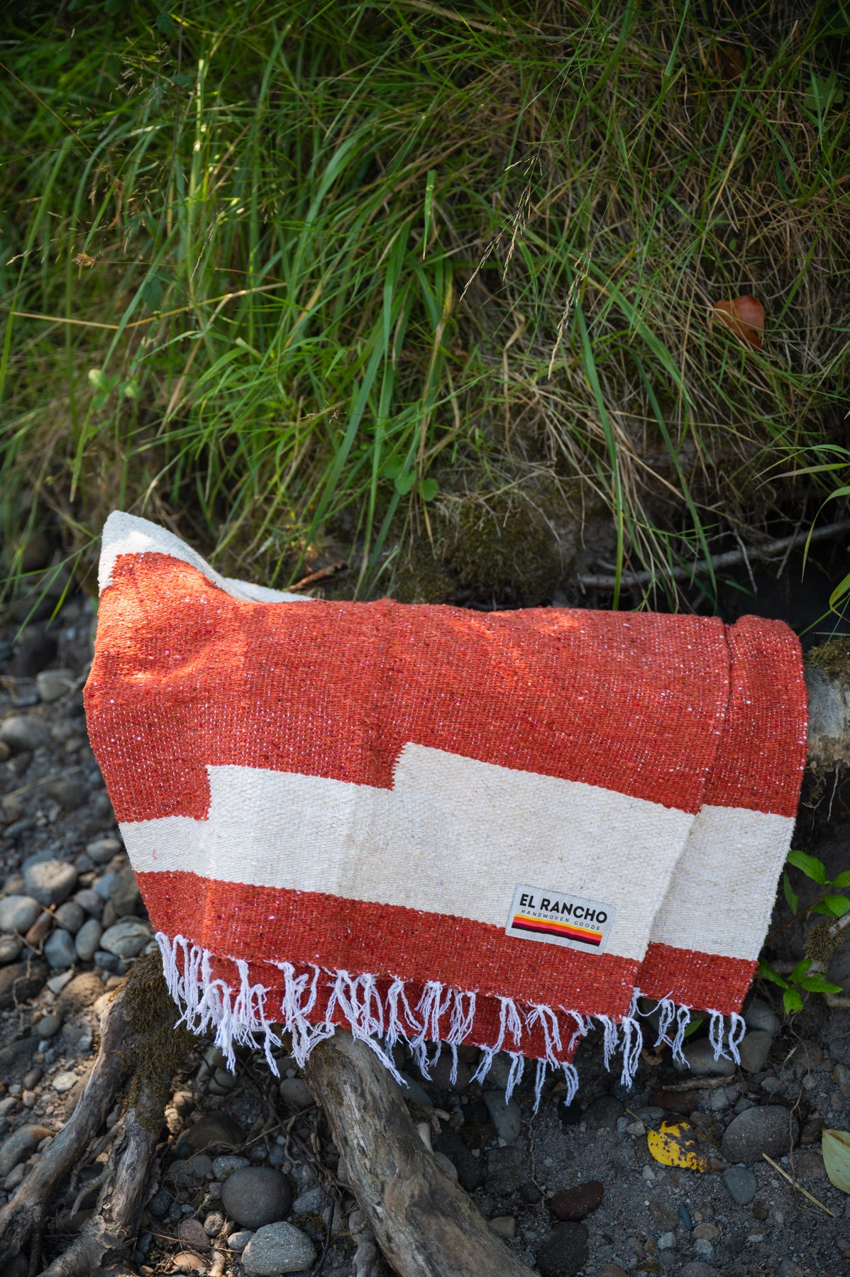 Monte Alban Red Handwoven Throw Blanket El Rancho Supply