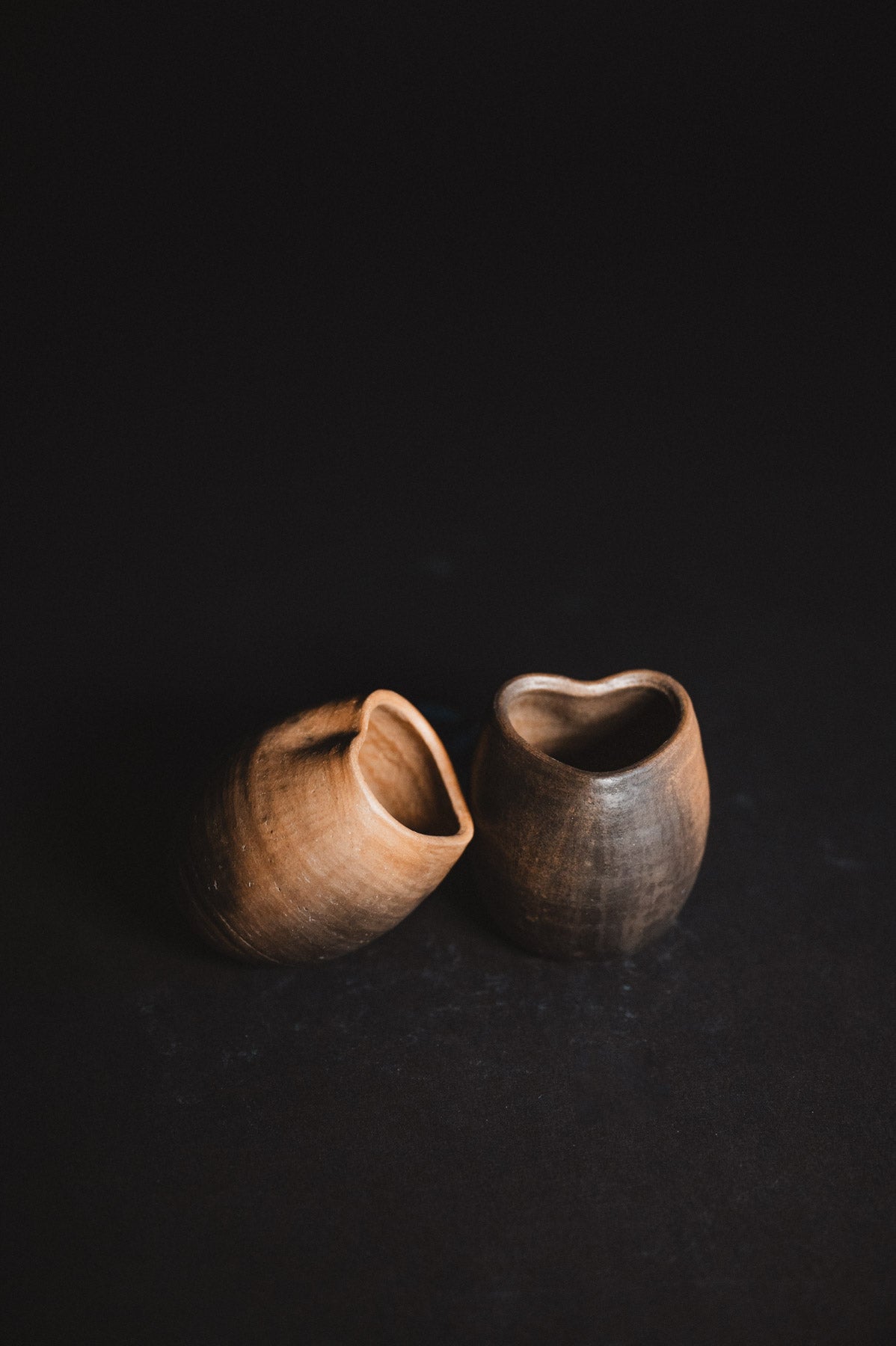 two heart shaped oaxacan mezcal copitas