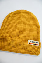 mustard waffle beanie