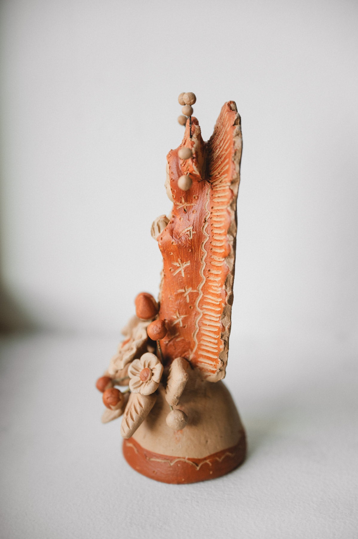 Ceramic Handmade Oaxacan barro virgencita figurine