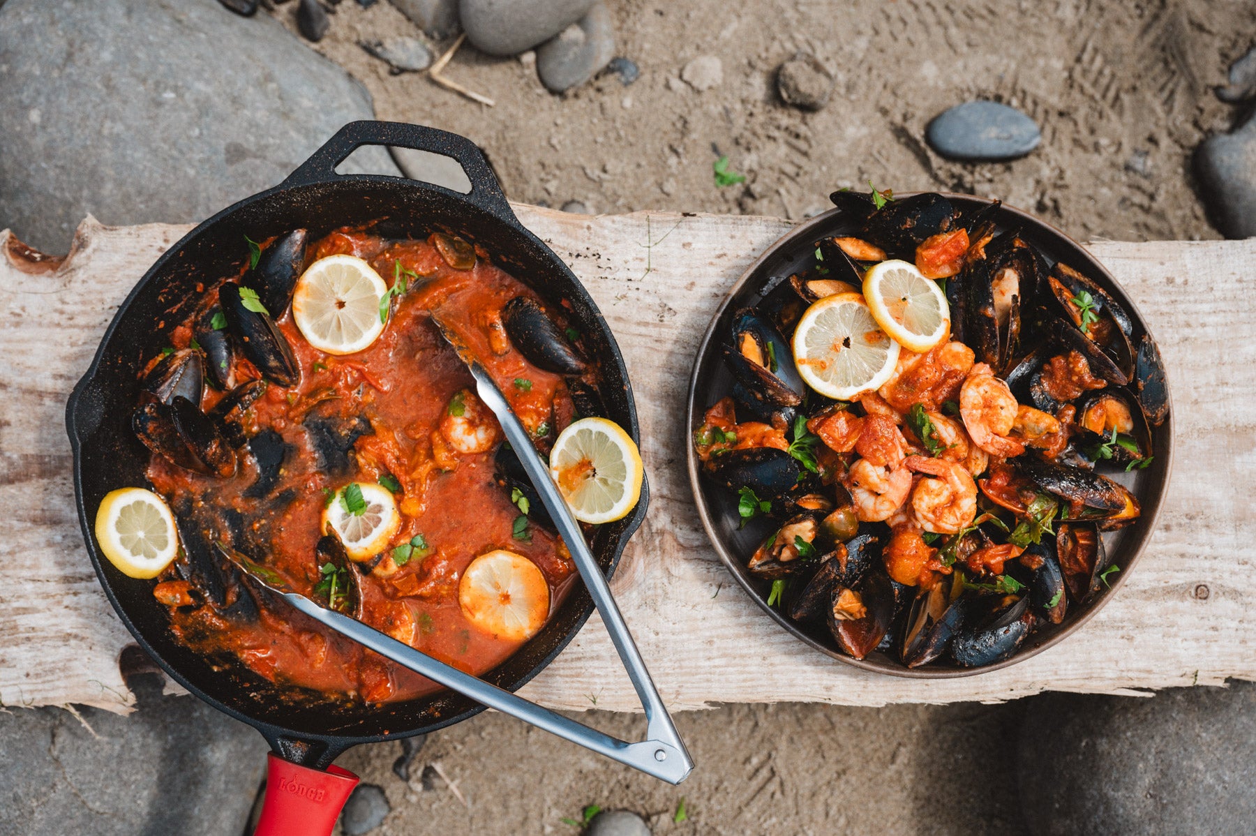 Oaxacan Barro negro plate full of seafood